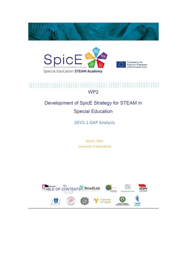 SpicE Consortium Works to Improve Inclusive STEAM Education for Students with Mild Disabilities through Work Package 2 progress